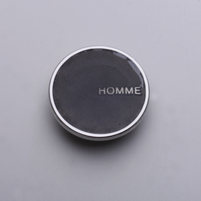 Custom zinc alloy shank button with HOMME engraving