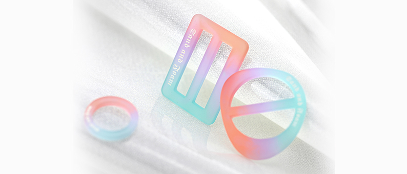 Colorful plastic garment trims