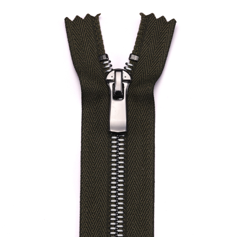 Apparel zipper with metal slider